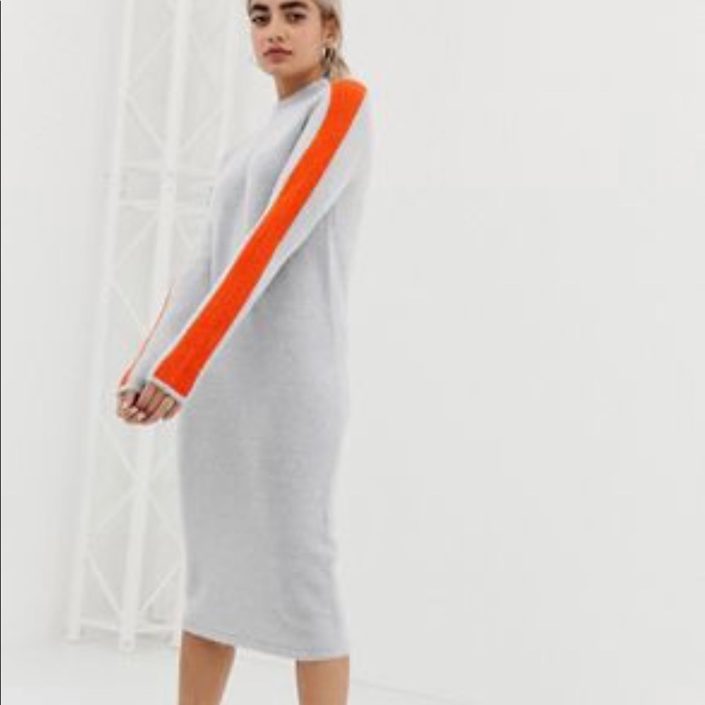 High Neck Midi Dress
